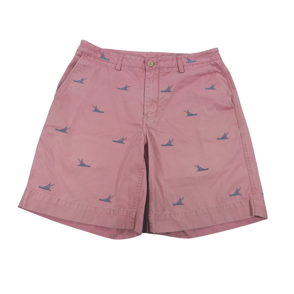 Vineyard Vines Shorts Mens 34 Pink Island Fishing Boat Embroidered 9" Preppy